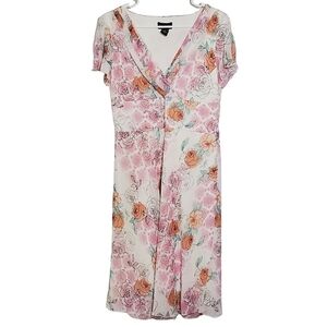 7060 *  Biyaycda Floral Dress Pink White Size 10 Vintage Y2K 90s